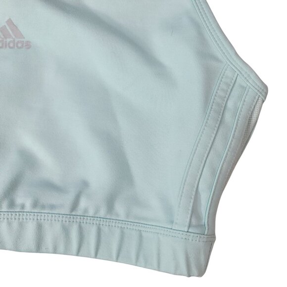 Adidas Unpadded Sports Bra Mint Green Large Lined Racerback Pullover Logo AF5001 - Picture 3 of 7